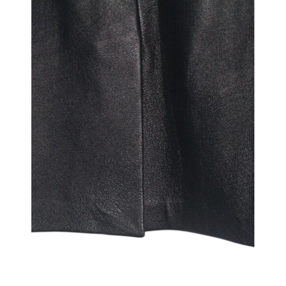 Dialogue Leather Skirt Straight Pecil Womens 12 Black Leather Washable Retro NWT - Picture 4 of 5